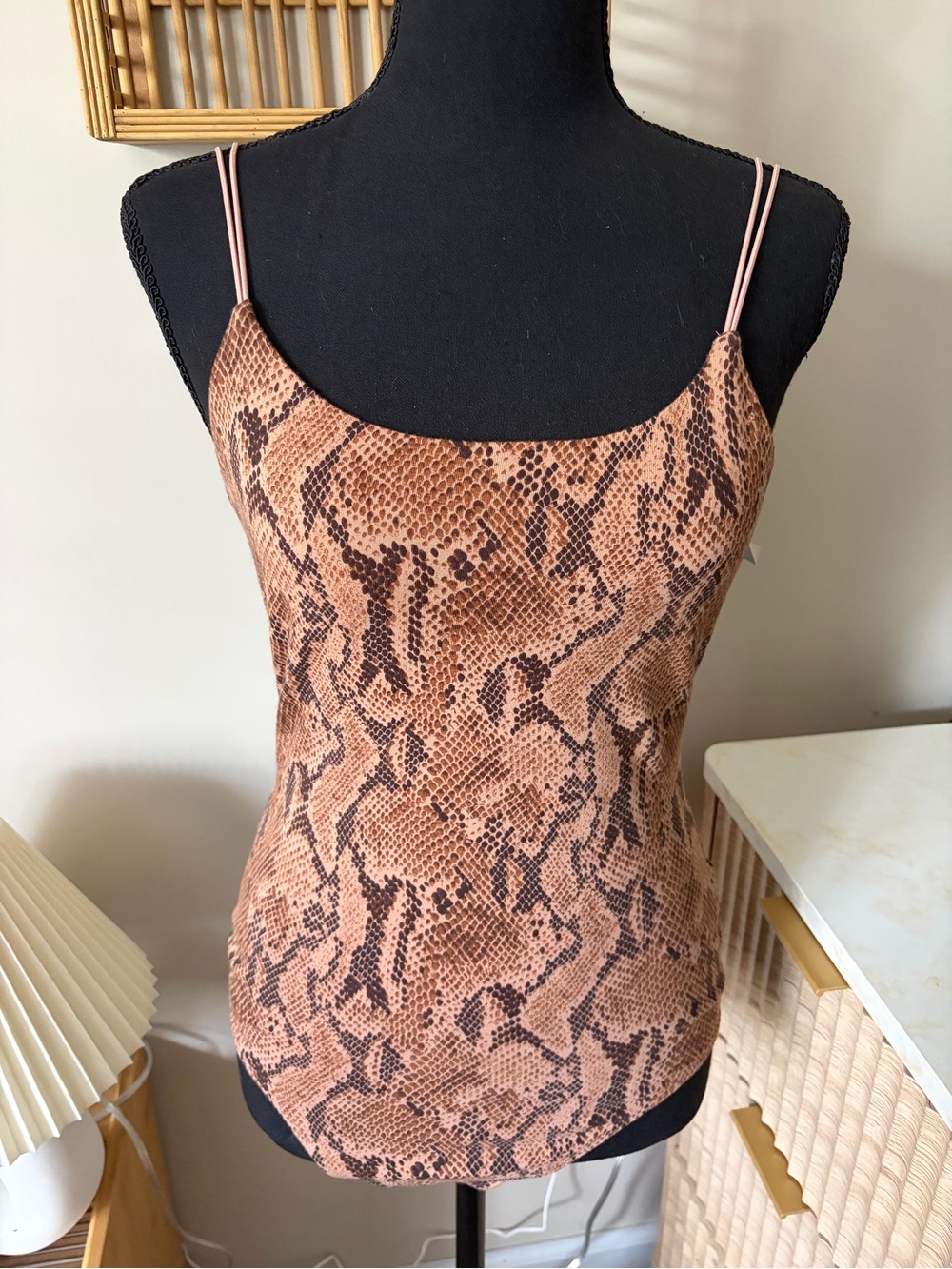 Express Snakeskin Cami in Tan and Brown